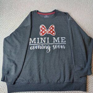 Disney Minnie Mouse “Mini Me Coming Soon” Sweatshirt — Women’s Cute Graphic Pull